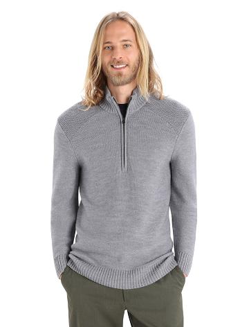 Pánské Mikiny S Kapucí Icebreaker Merino Waypoint Long Sleeve Half Zip Top Šedé | CZ 1695AHKP